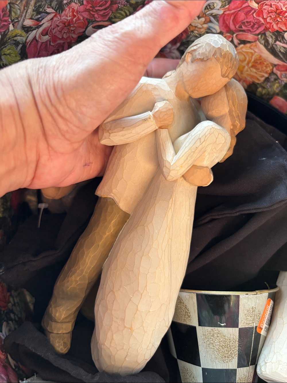 Willow Embrace Sculpture in Cream and Tan